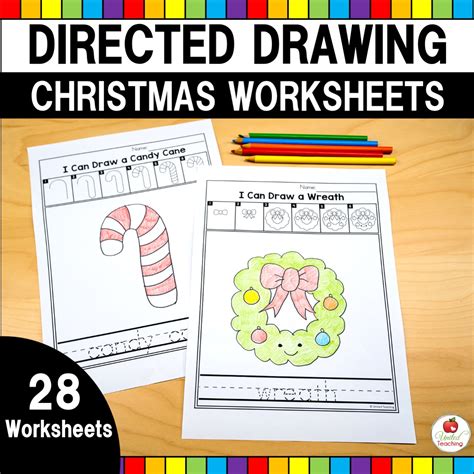 Christmas Directed Drawing Worksheets - United Teaching