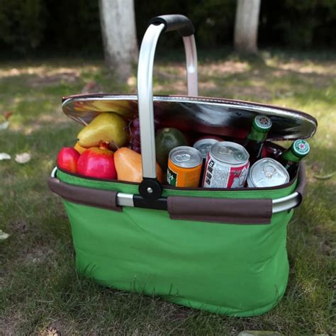 22l Soft Picnic Cooler Basket Lightweight Collapsible Compartment Insulated Up To 4 Hours For ...