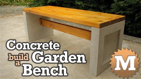 make a Concrete and Wood Garden Bench - YouTube