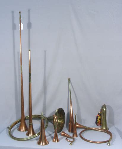 Sold Price: GROUP OF VINTAGE BRASS AND COPPER MUSICAL INSTRUMENTS ...