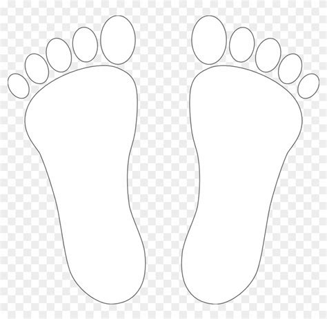 Foot Print Two Black White Line Art 999px 79 - Foot Clipart Black And ...