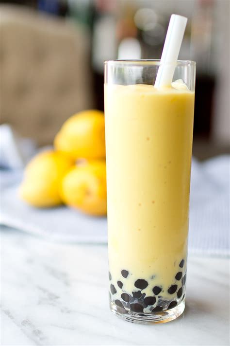 Mango Smoothie with Boba - The Gourmet Gourmand