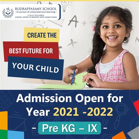 Admission Open 2021-2022 at Rudrappasamy School