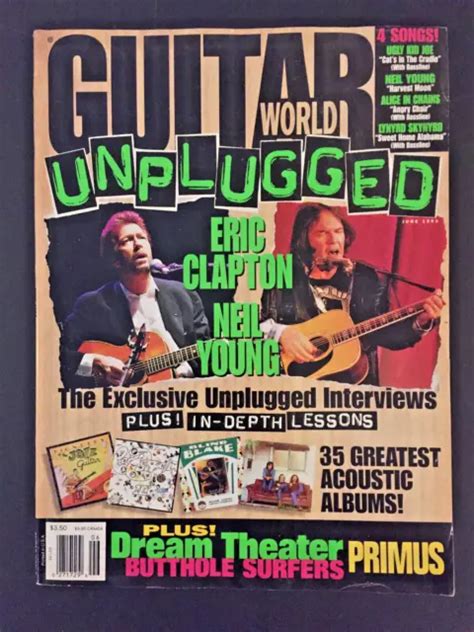 GUITAR WORLD MAGAZINE June 1993 Unplugged Neil Young Eric Clapton $9.95 - PicClick