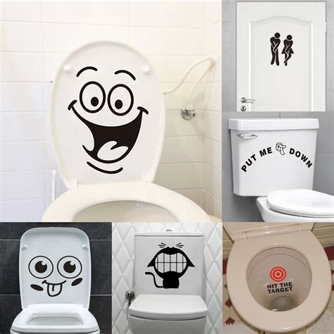 Funny Toilet Sign Stickers Bathroom Decoration Home Decals Art ...