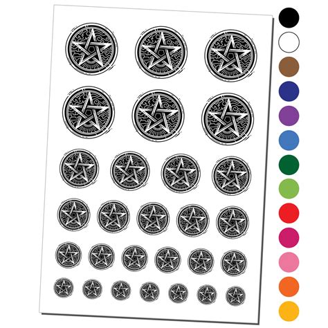 Pentacle Star of Elements Magical Talisman Symbol Water Resistant ...