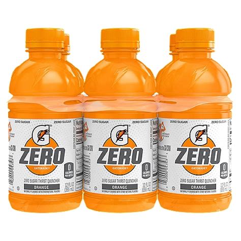 Gatorade Zero Zero Sugar Thirst Quencher Orange 12 Fl Oz 6 Count