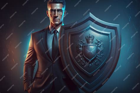 Premium AI Image | Data or network protection security businessman press shield icon virtual ...