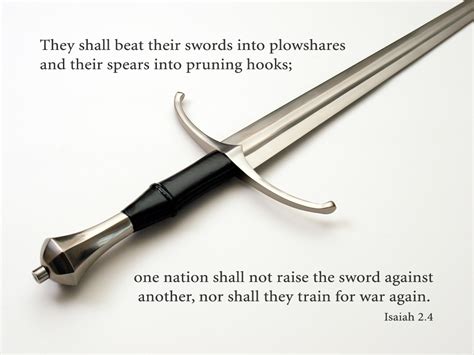 Isaiah 2.4 Poster - "They shall beat their swords into plowshares and ...