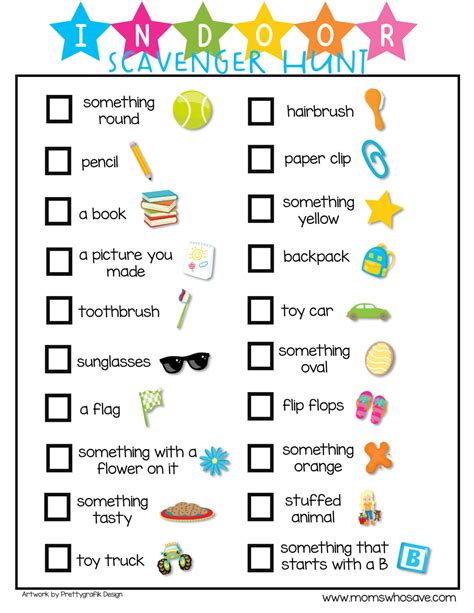 Free Printable Indoor Scavenger Hunt For Kids Scavenger Hunt For Kids ...