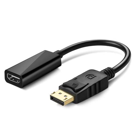 DP to HDMI Adapter, 4K UHD Supported Gold Plated DisplayPort Male to HDMI Female Type A Adapter ...