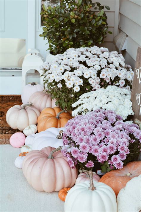 A Pink Fall Front Door Decor & Pink Pumpkins - The Pink Dream