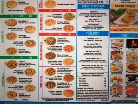 Menu at Domino's Pizza, Chennai