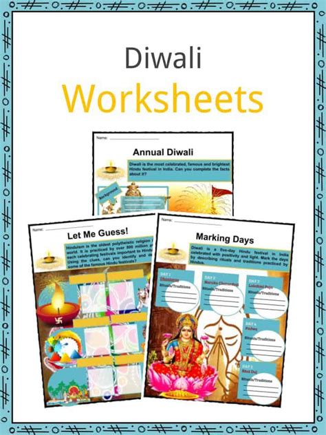 Diwali Facts Worksheets, Etymology, Observances & Traditions For Kids