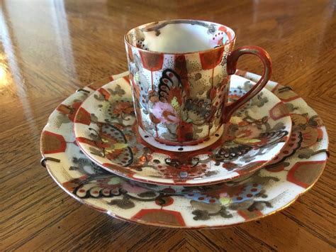 Antique Meiji Era Japanese Kutani Eggshell Demitasse Tea Cup Trio w Butterflies | Tea cups, Tea ...