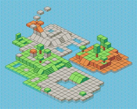 Isometric Tiles Template for 32x32 pixel art by @javikolog