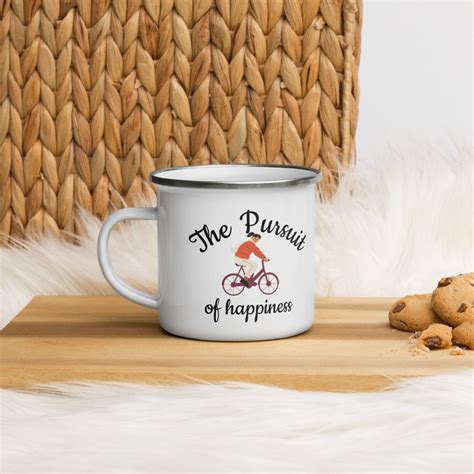Enamel Mug for Girls -Campfire coffee mug- Pursuit of happiness-Free to ...