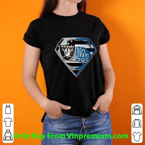 Top Superman Oakland Raiders And Los Angeles Dodgers shirt, hoodie ...