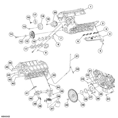 Show diagram of the engine and part names