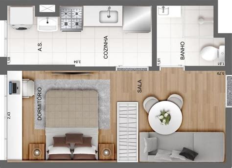 5 Economic studio apartment layout plans - House Design 3D