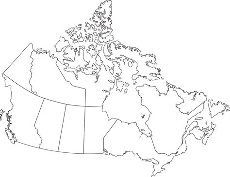 Canada Map Outline Png 2000px Canada Blank Map Svg Free Size Map - Riset