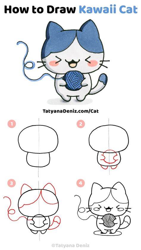 Realistic Cat Drawing, Simple Cat Drawing, Cartoon Cat Drawing, Kawaii Cat Drawing, Cute Kawaii ...