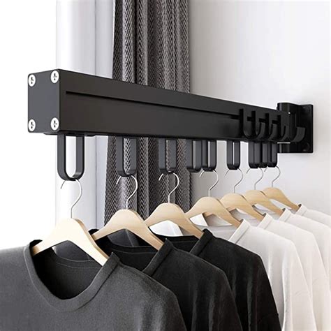 Wall Mounted Clothes Drying Rack, Fold Away Clothes Rack, Space-Saver For Balcony Mudroom ...