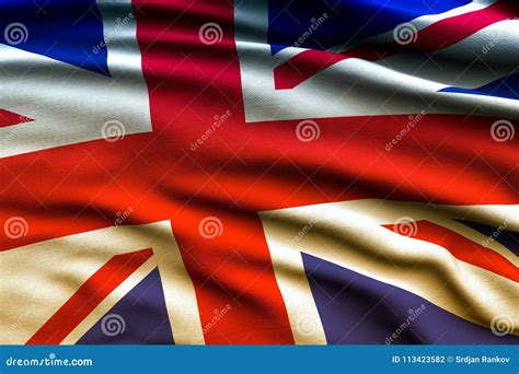 Beautiful Flag of the UK Waving in the Wind Stock Illustration - Illustration of wind, vintage ...