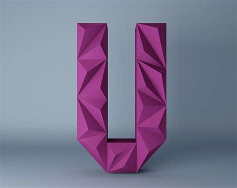 U 3D, 3D Lyric, Gift, Papercraft Letters, PDF Template, DIY Low Poly Papercraft Letters | Paper ...