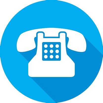 Landline Telephone Icon Silhouette Stock Illustration - Download Image Now - Answering, Blue ...