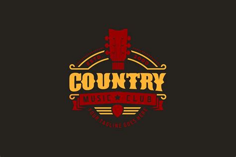 Country Music Club Typography Logo | Creative Illustrator Templates ...