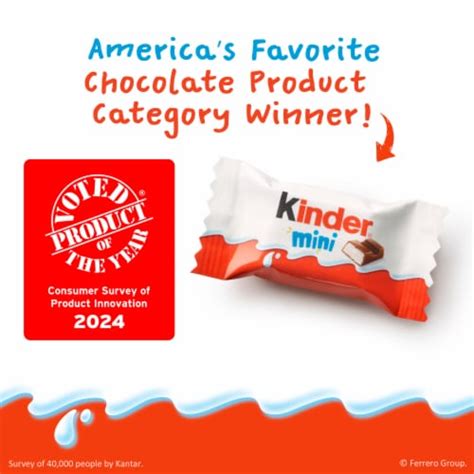 Kinder Chocolate Mini Milk Chocolate Bar With Creamy Milky Filling Valentine's Gift for Kids, 12 ...