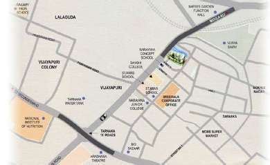 Srigdha Projects Builders Srigdhas Kala Kriti Map - Tarnaka, Secunderabad Location Map