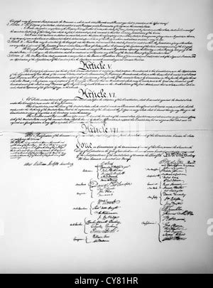 Constitution of the United States of America. Signature page of four ...