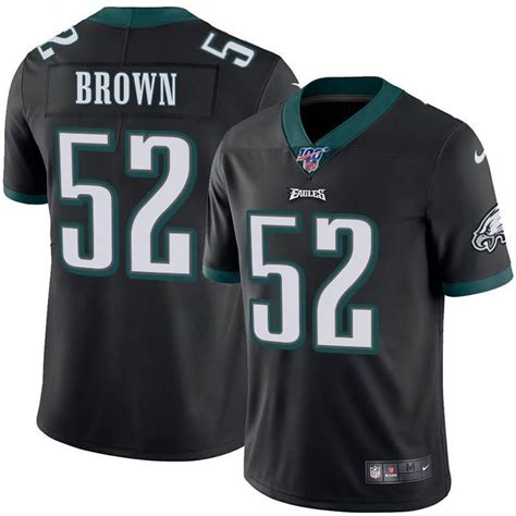 Men's Philadelphia Eagles #52 Zach Brown Black 100th Season Limited Jersey