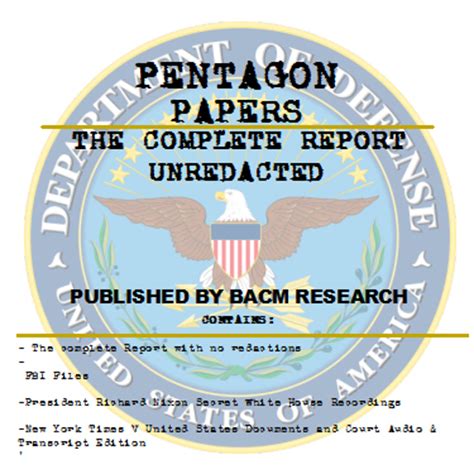 Pentagon Papers DOD Files, FBI Files, Nixon Tapes & Court Documents