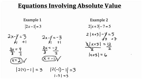 Equations Involving Absolute Value PT 1 - YouTube