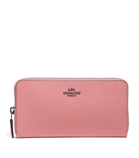 Coach pink Crossgrain Leather Accordion Wallet | Harrods UK