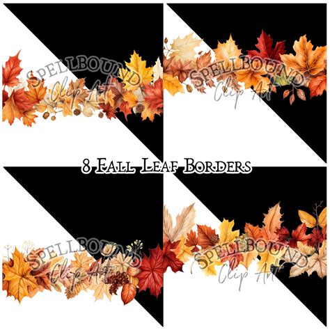 Fall Garland Borders Digital Clipart, Commercial Use, Instant Download ...