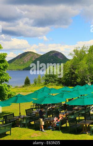 Jordan Pond House Restaurant, Jordan Pond, Acadia National Park, Maine, USA Stock Photo - Alamy