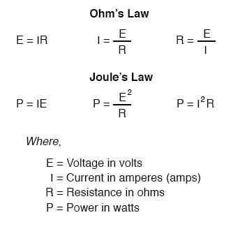 DC Circuit Equations and Laws | Useful Equations And Conversion Factors | Electronics Textbook