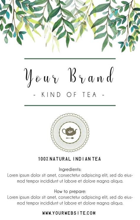 Tea labels Printable , Custom Tea packaging, Personalized tea bags ...