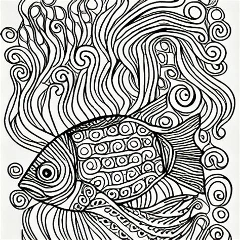 Fish Doodle Coloring Page · Creative Fabrica