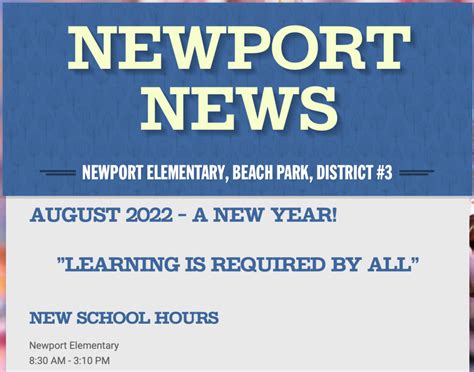 August Newport News - Welcome Back | Newport Elementary School