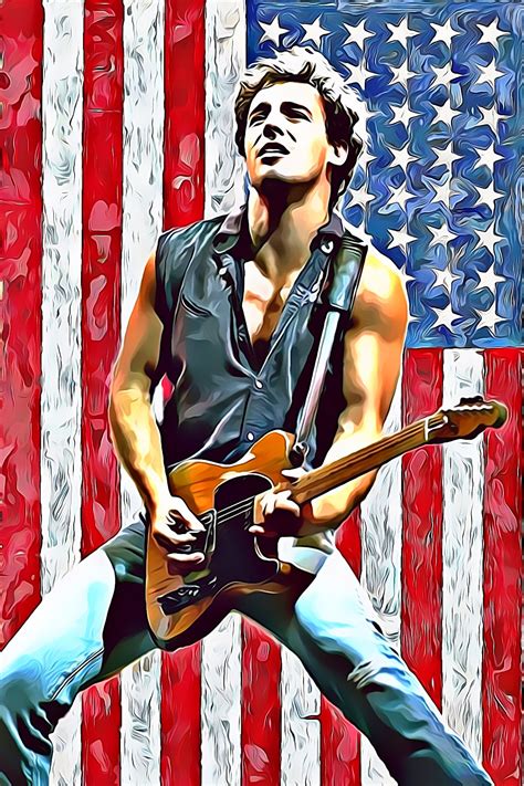 "Bruce Springsteen Art \"Born In The USA\" Patriotic Tribute Free US ...