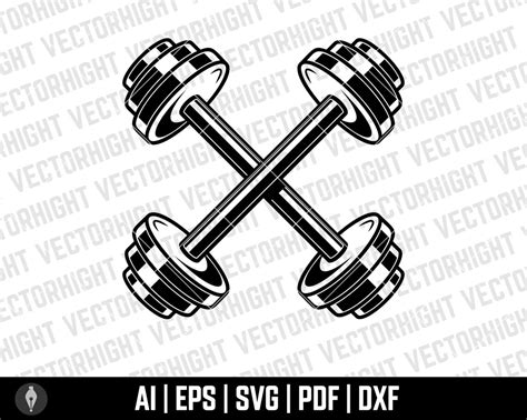 Fitness Dumbbell Weight SVG Dumbbell Shape Ai Eps Pdf Dxf. - Etsy