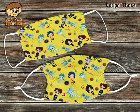 Coraline Fabric Face Mask Coraline Inspired Face Mask | Etsy