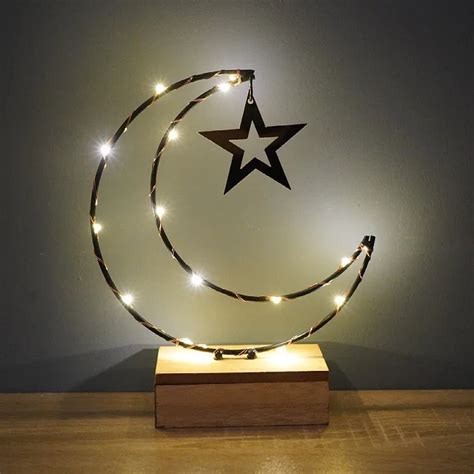 Ramadan Decorations 2023 Eid Decorative Lamp Moon Star Led Stand Light ...