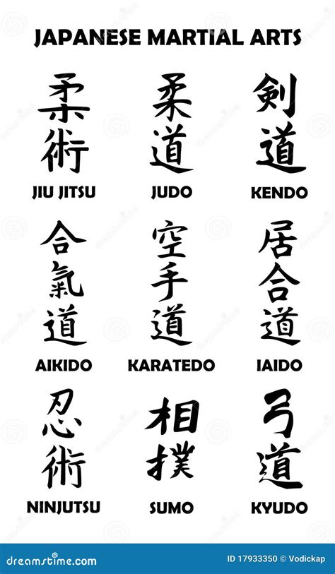 Set Of Japanese Martial Arts Symbols Stock Photo - Image: 17933350