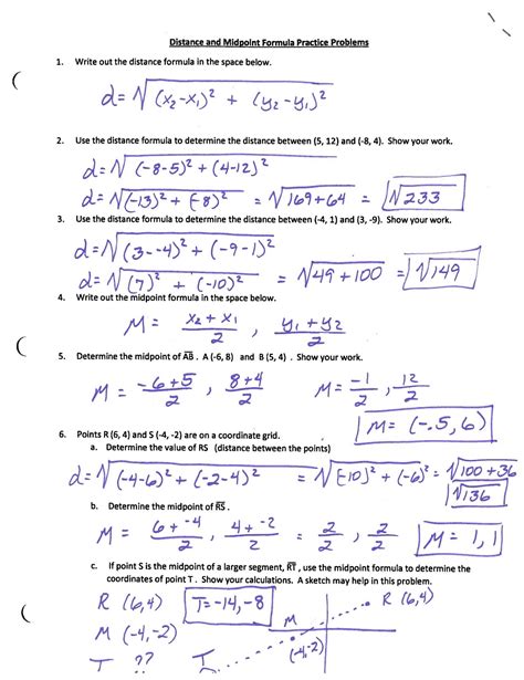 worksheet. Midpoint And Distance Formula Worksheet. Grass Fedjp Worksheet Study Site